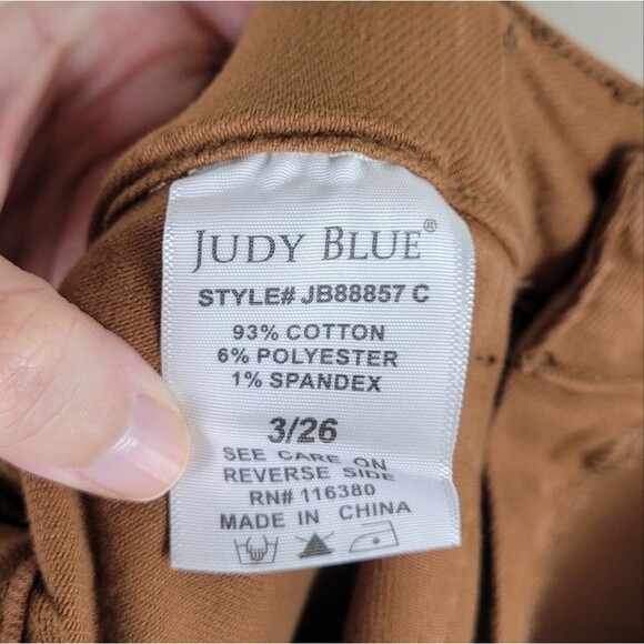 Judy Blue Camel Brown Garment Dyed High Waist Cuffed Jogger Pants - Picture 10 of 13